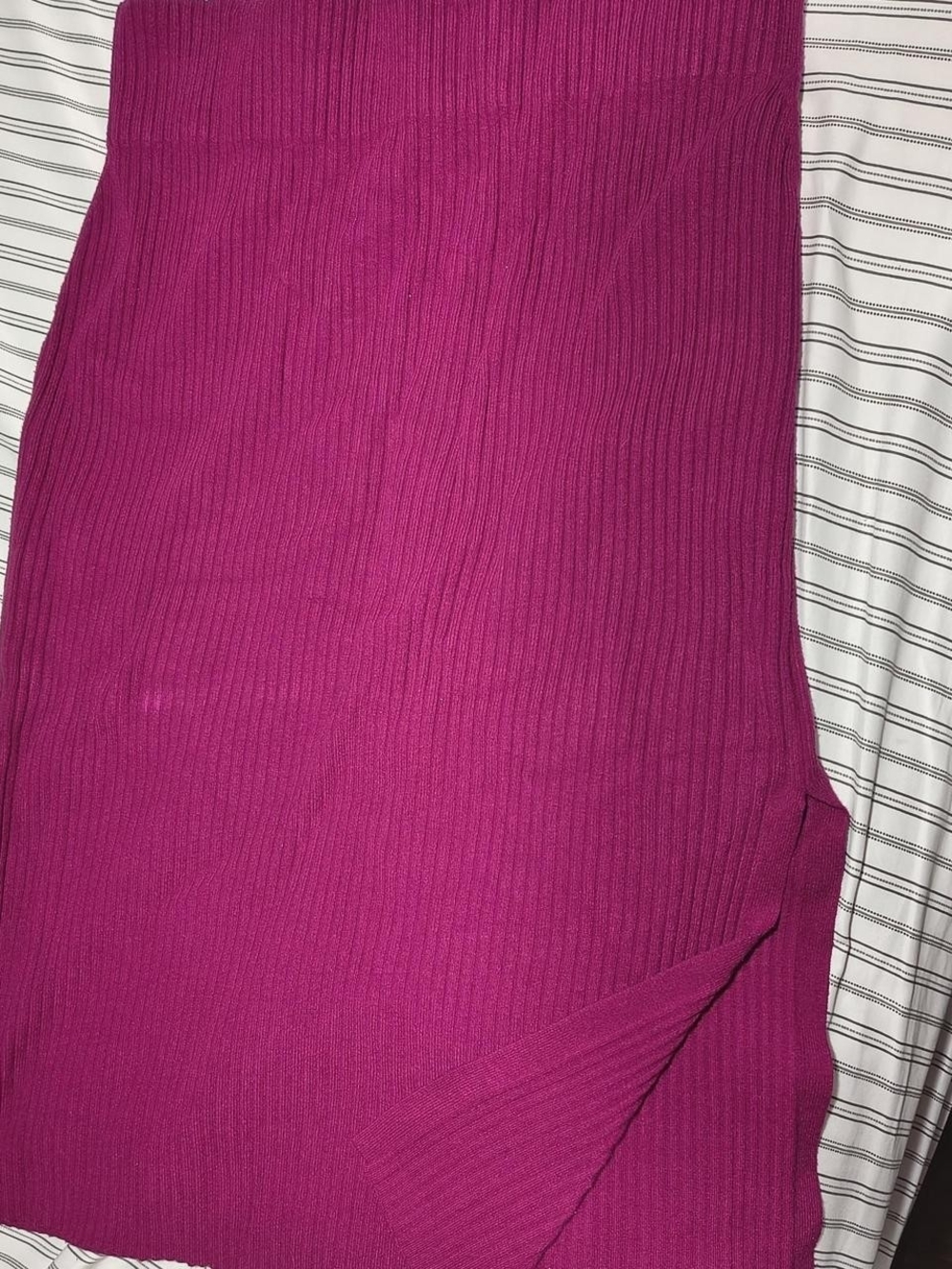 Express Ribbed Midi Skirt in Hot Pink